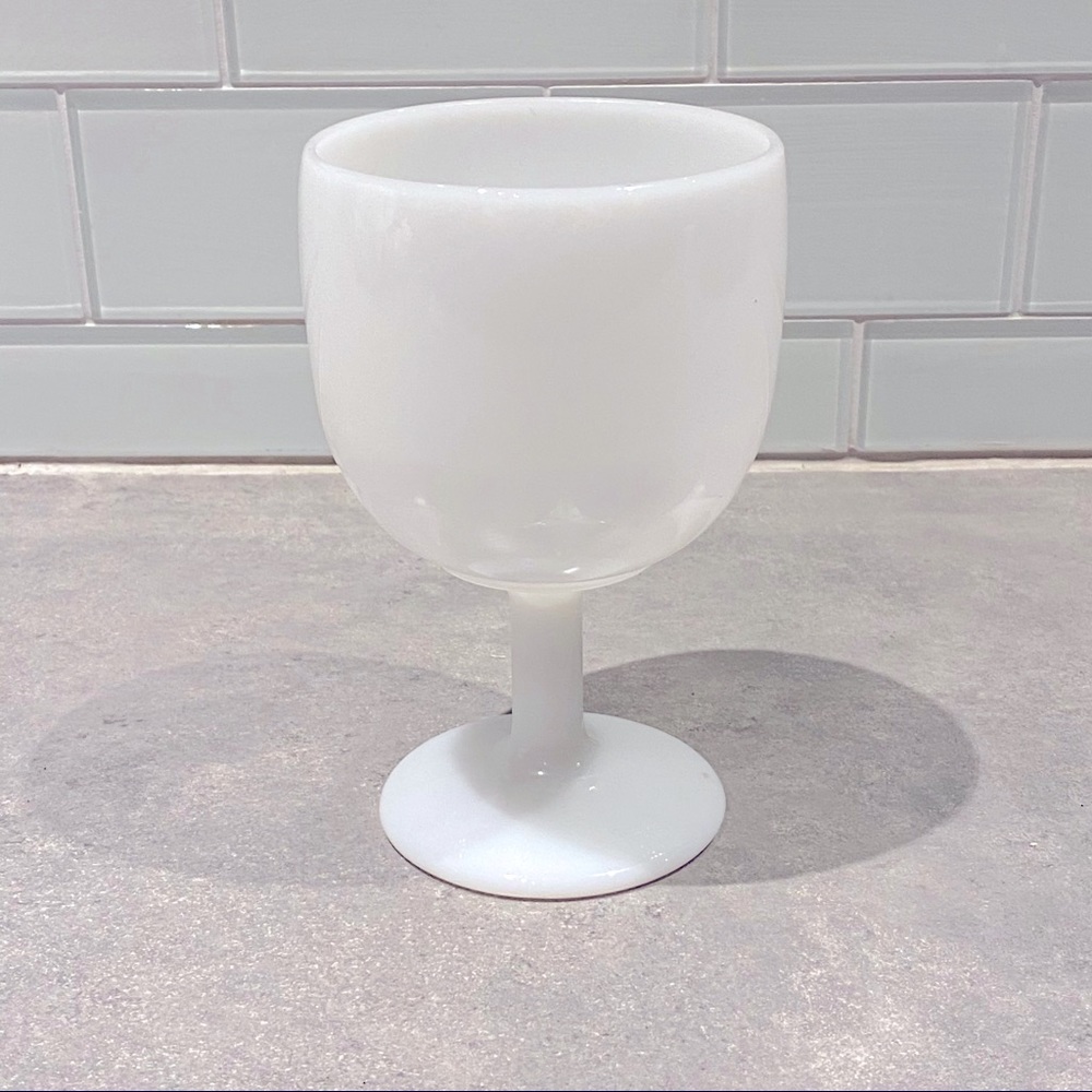 Vintage Milk glass footed cup